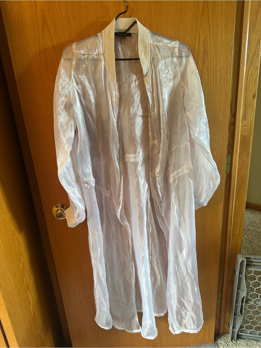 Sheer Iridescent White Duster